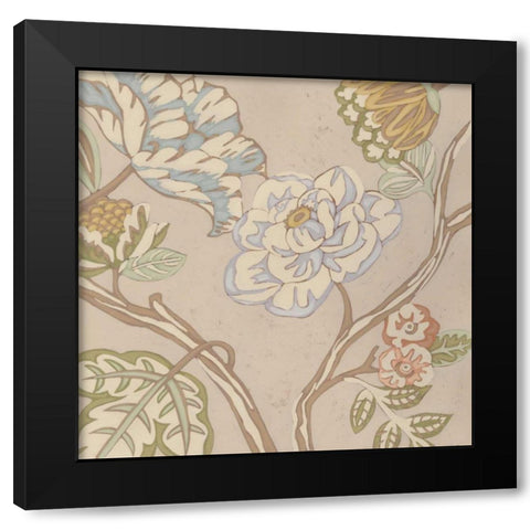 Organza Chintz III Black Modern Wood Framed Art Print with Double Matting by Zarris, Chariklia