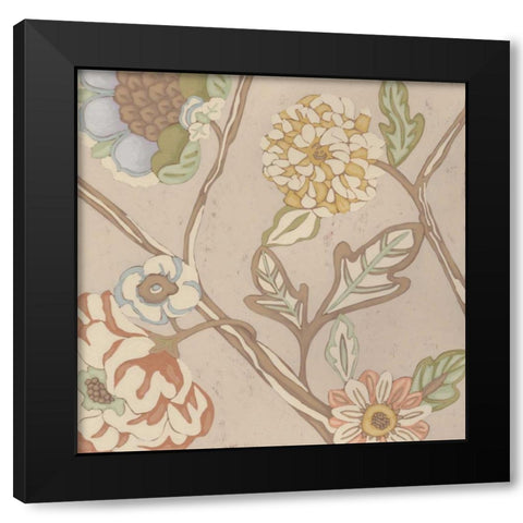 Organza Chintz IV Black Modern Wood Framed Art Print with Double Matting by Zarris, Chariklia