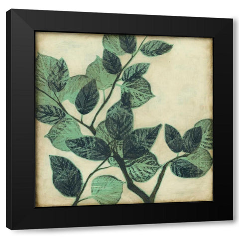 Graphic Leaves II Black Modern Wood Framed Art Print by Goldberger, Jennifer