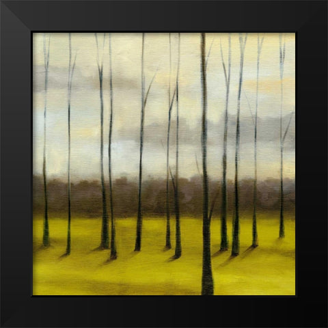 Sunlit Treeline I Black Modern Wood Framed Art Print by Goldberger, Jennifer