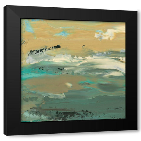 Green Waters Edge I Black Modern Wood Framed Art Print by Ludwig, Alicia