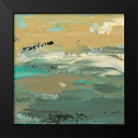 Green Waters Edge I Black Modern Wood Framed Art Print by Ludwig, Alicia
