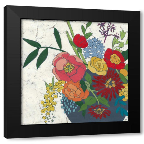 Brilliant Blossoms I Black Modern Wood Framed Art Print by Zarris, Chariklia