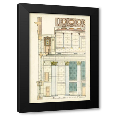 Architects Plan IV Black Modern Wood Framed Art Print by Vision Studio