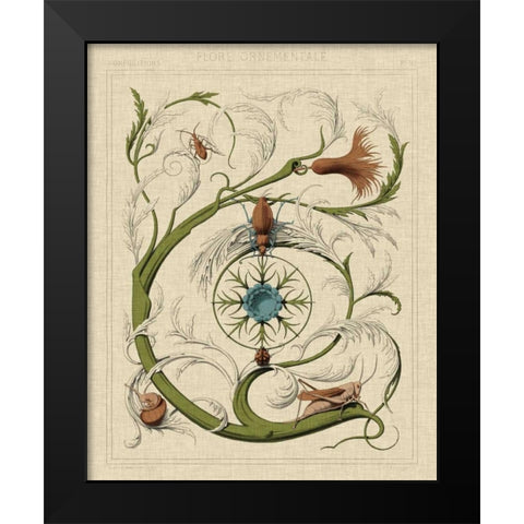 Decorative Flourish III Black Modern Wood Framed Art Print by Vision Studio