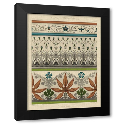 Panel Ornamentale I Black Modern Wood Framed Art Print by Vision Studio