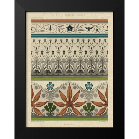 Panel Ornamentale I Black Modern Wood Framed Art Print by Vision Studio