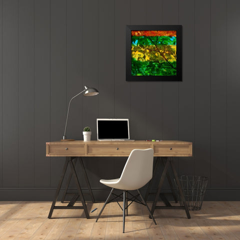 Abstract Leaf Study I Black Modern Wood Framed Art Print by Jasper, Sisa