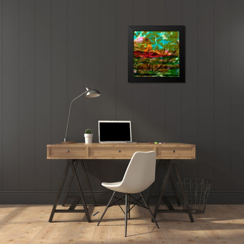 Abstract Leaf Study III Black Modern Wood Framed Art Print by Jasper, Sisa