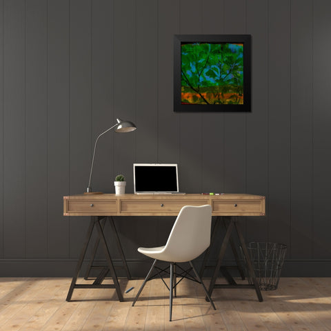Abstract Leaf Study V Black Modern Wood Framed Art Print by Jasper, Sisa