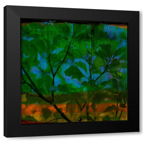 Abstract Leaf Study V Black Modern Wood Framed Art Print with Double Matting by Jasper, Sisa