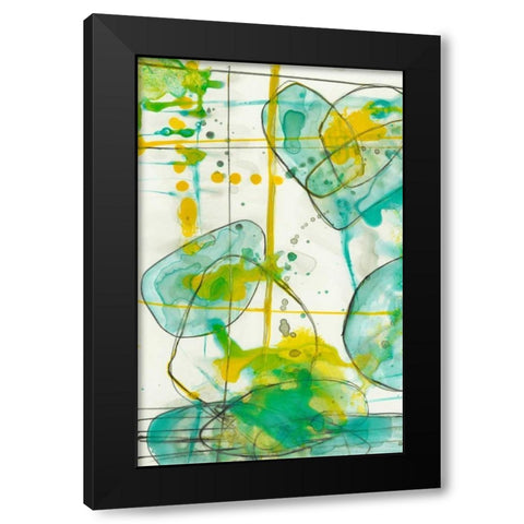 Splish Splash I Black Modern Wood Framed Art Print with Double Matting by Goldberger, Jennifer