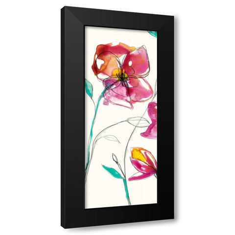 Inked Floral I Black Modern Wood Framed Art Print with Double Matting by Goldberger, Jennifer