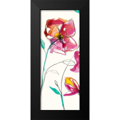 Inked Floral I Black Modern Wood Framed Art Print by Goldberger, Jennifer