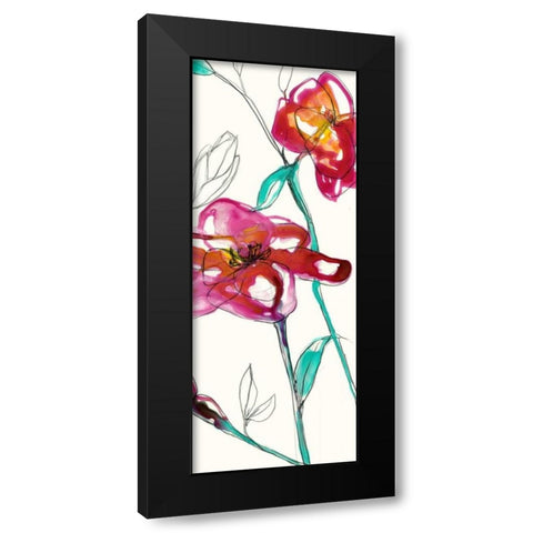 Inked Floral II Black Modern Wood Framed Art Print with Double Matting by Goldberger, Jennifer