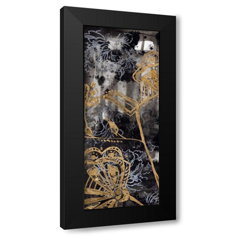 Gilded Fleur I Black Modern Wood Framed Art Print with Double Matting by Goldberger, Jennifer