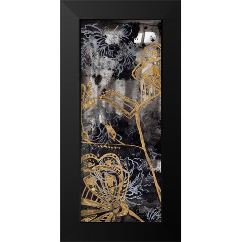 Gilded Fleur I Black Modern Wood Framed Art Print by Goldberger, Jennifer