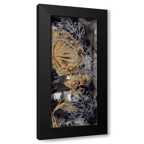 Gilded Fleur II Black Modern Wood Framed Art Print with Double Matting by Goldberger, Jennifer