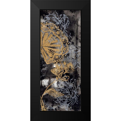 Gilded Fleur II Black Modern Wood Framed Art Print by Goldberger, Jennifer