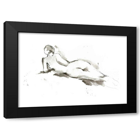 Ink Figure Study IV Black Modern Wood Framed Art Print with Double Matting by Harper, Ethan