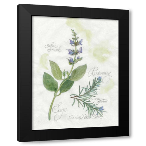 Rosemary and Sage Black Modern Wood Framed Art Print by Della-Piana, Elissa