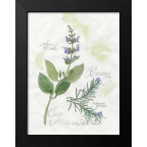 Rosemary and Sage Black Modern Wood Framed Art Print by Della-Piana, Elissa