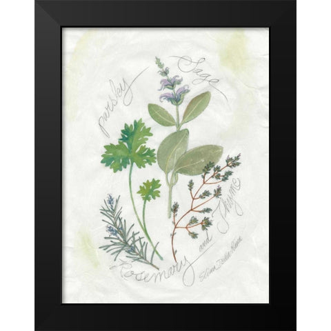 Parsley and Sage Black Modern Wood Framed Art Print by Della-Piana, Elissa