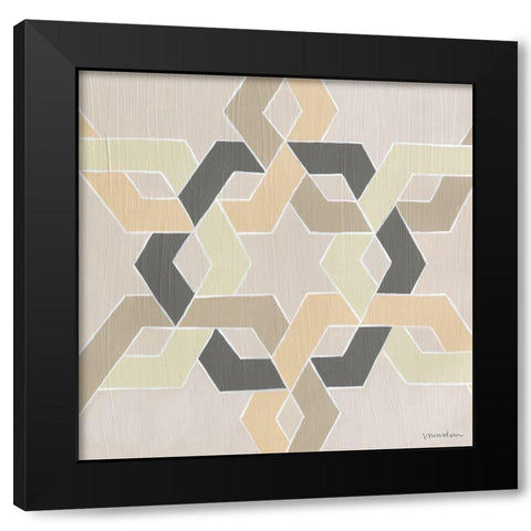 Non-Embellished Deco Stitch II Black Modern Wood Framed Art Print with Double Matting by Lam, Vanna