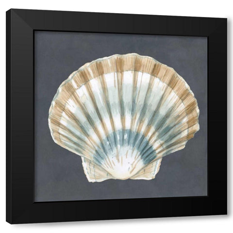 Shell on Slate III Black Modern Wood Framed Art Print with Double Matting by Meagher, Megan