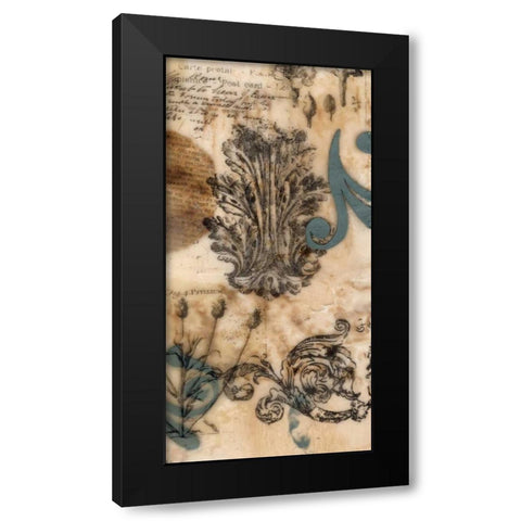 Encaustic Ephemera II Black Modern Wood Framed Art Print by Goldberger, Jennifer