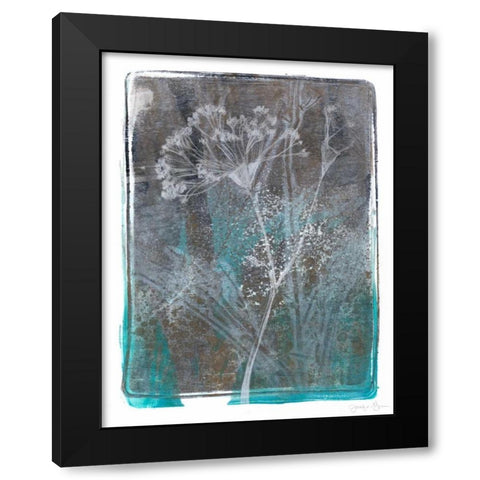 Ombre Wildflowers II Black Modern Wood Framed Art Print with Double Matting by Goldberger, Jennifer