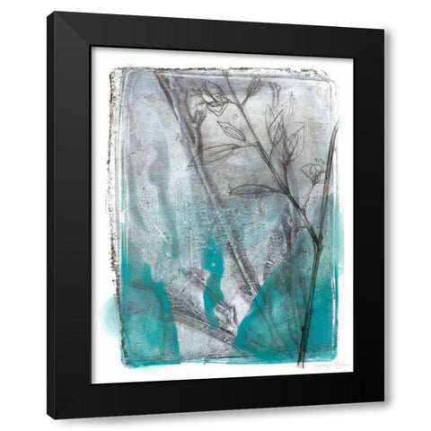 Ombre Wildflowers III Black Modern Wood Framed Art Print with Double Matting by Goldberger, Jennifer