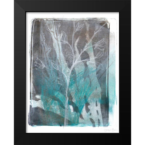 Ombre Wildflowers IV Black Modern Wood Framed Art Print by Goldberger, Jennifer