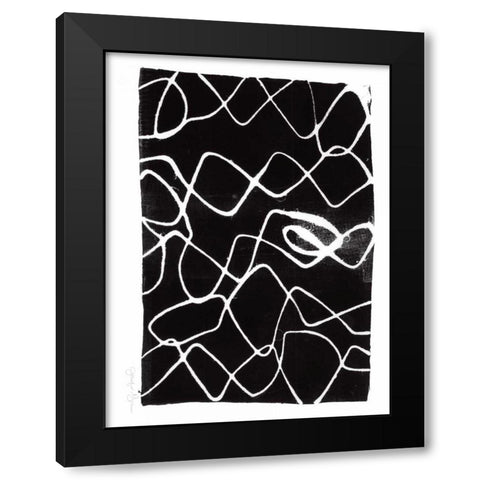 Frequency V Black Modern Wood Framed Art Print with Double Matting by Goldberger, Jennifer