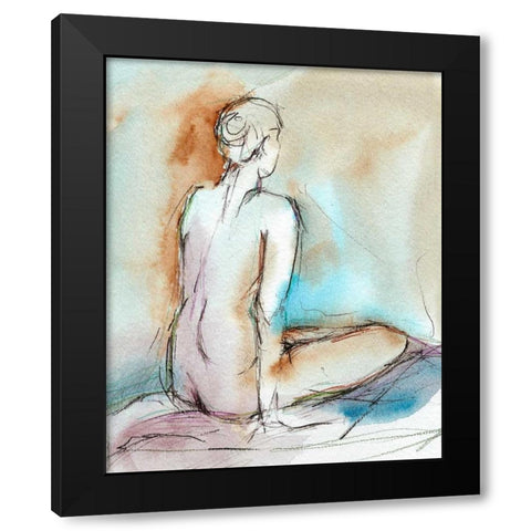 Watercolor Gesture Study I Black Modern Wood Framed Art Print by Harper, Ethan