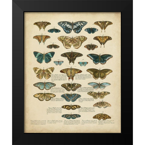 Tabula de Papilio Black Modern Wood Framed Art Print by Sloan