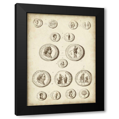 Antique Roman Coins III Black Modern Wood Framed Art Print with Double Matting by Unknown