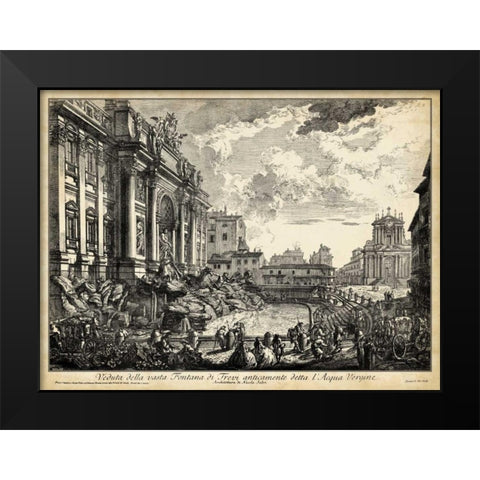 Veduta della vasta Fontana di Trevi Black Modern Wood Framed Art Print by Piranesi