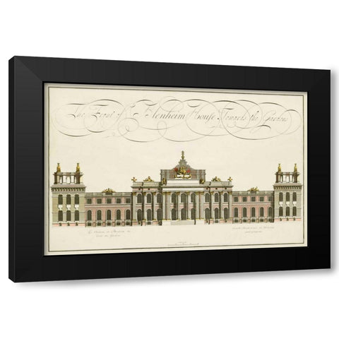 Blenheim House Black Modern Wood Framed Art Print with Double Matting by Unknown