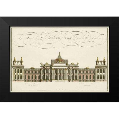Blenheim House Black Modern Wood Framed Art Print by Unknown