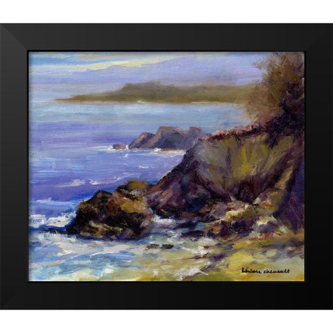Surf on the Rocks Black Modern Wood Framed Art Print by Chenault, Barbara