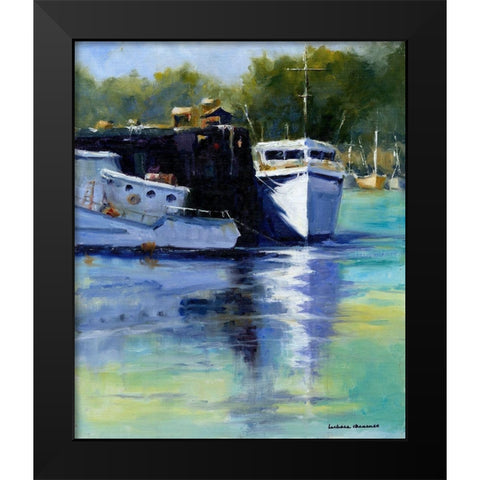 Morning at the Marina Black Modern Wood Framed Art Print by Chenault, Barbara