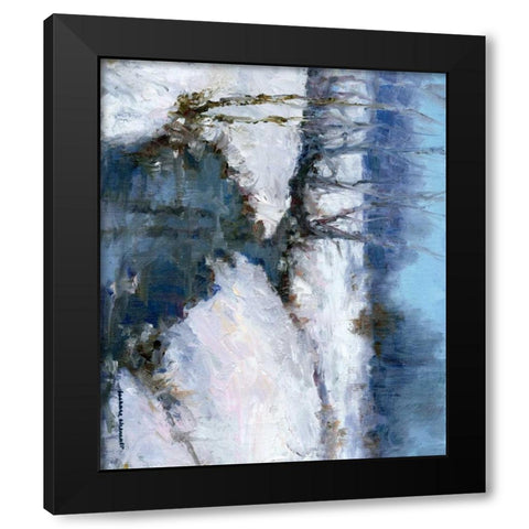 Winter White Black Modern Wood Framed Art Print with Double Matting by Chenault, Barbara