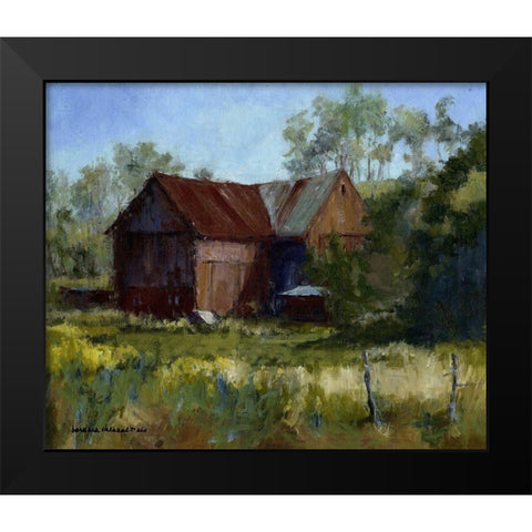 Amish Country Barn Black Modern Wood Framed Art Print by Chenault, Barbara