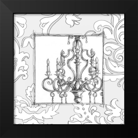 Decorative Chandelier II Black Modern Wood Framed Art Print by Harper, Ethan