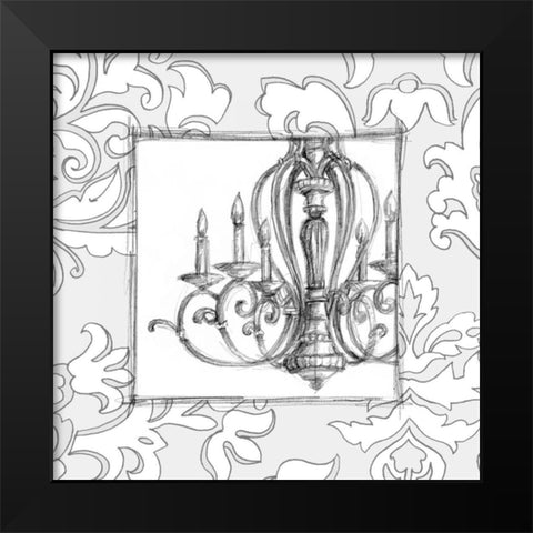 Decorative Chandelier III Black Modern Wood Framed Art Print by Harper, Ethan