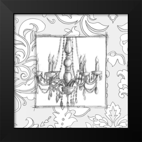 Decorative Chandelier IV Black Modern Wood Framed Art Print by Harper, Ethan