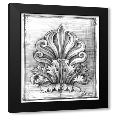 Non-Embellished Decorative Ornament I Black Modern Wood Framed Art Print by Harper, Ethan