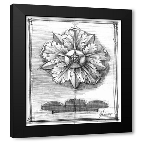 Non-Embellished Decorative Ornament II Black Modern Wood Framed Art Print with Double Matting by Harper, Ethan