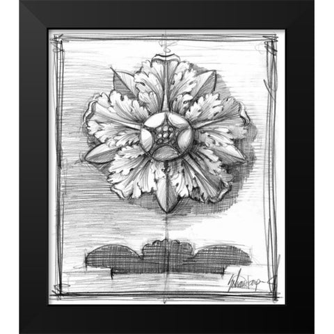 Non-Embellished Decorative Ornament II Black Modern Wood Framed Art Print by Harper, Ethan